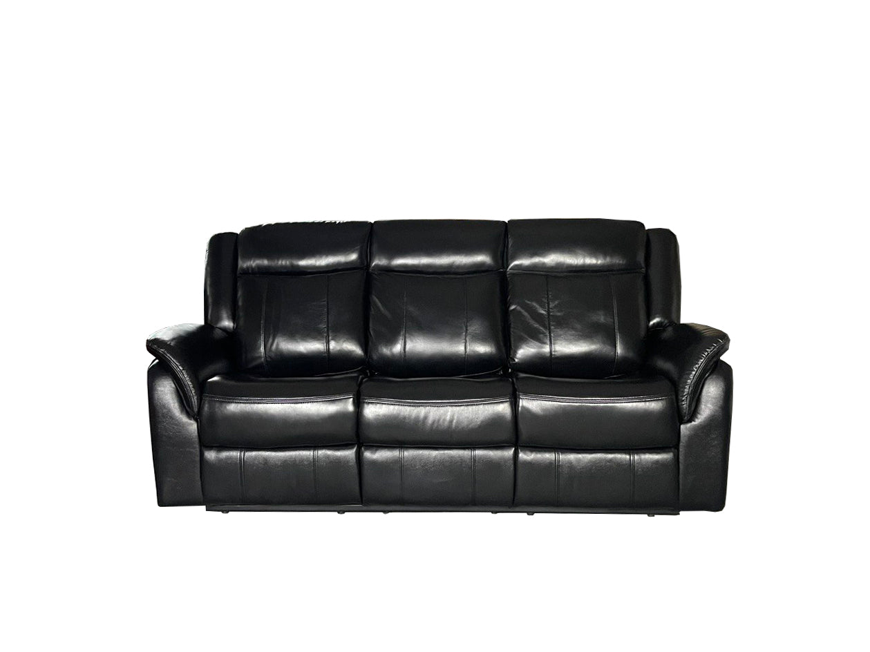 Alex Genuine Leather 3+2 Seat Recliner Sofa Set - Black