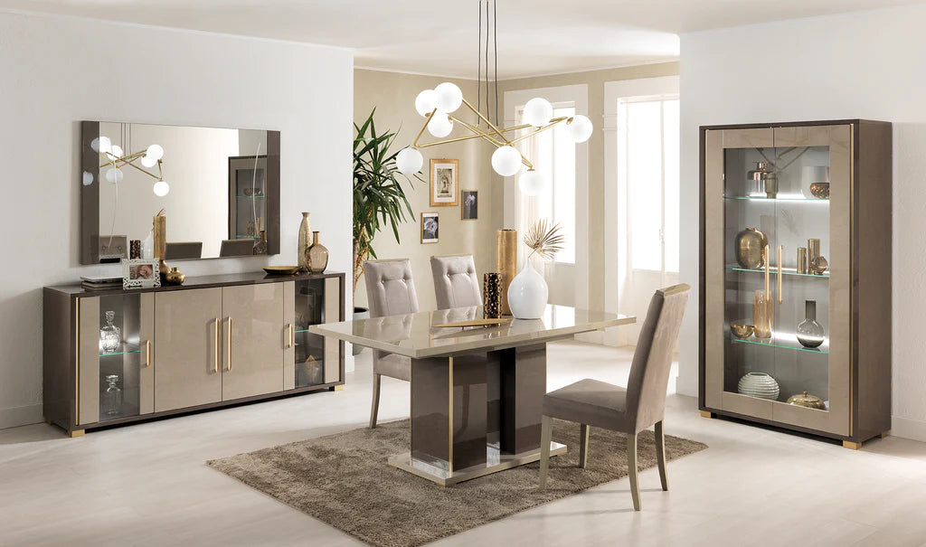 Cesar Sand Birch and Brown Finish Rectangular Extension Dinning Table