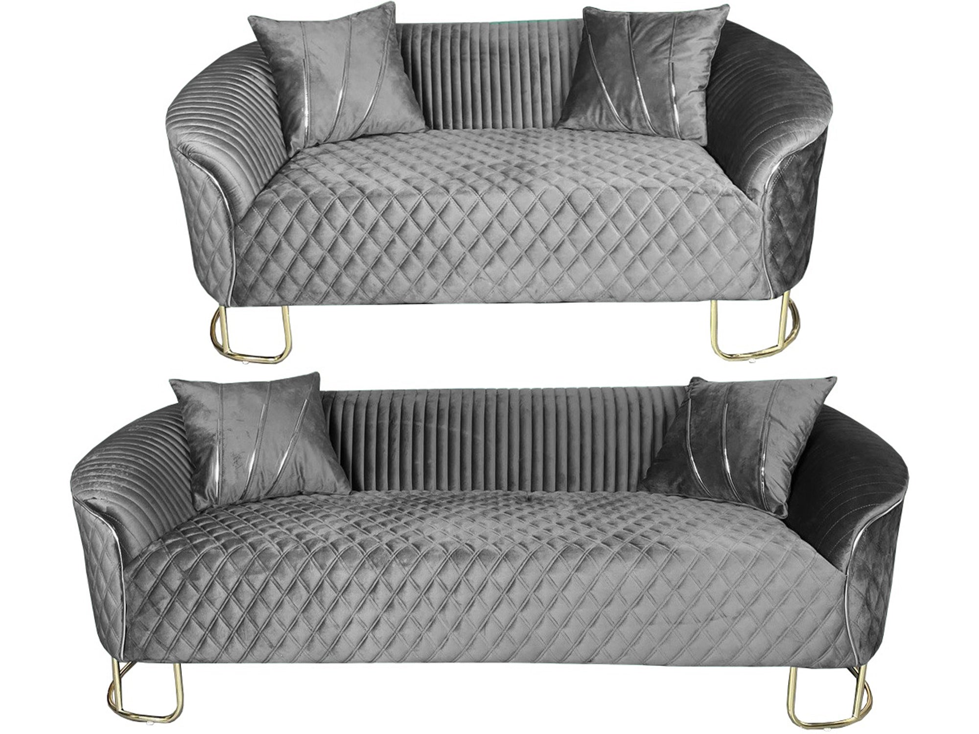 Chelsea 3+2 Fabric Sofa Set - Grey