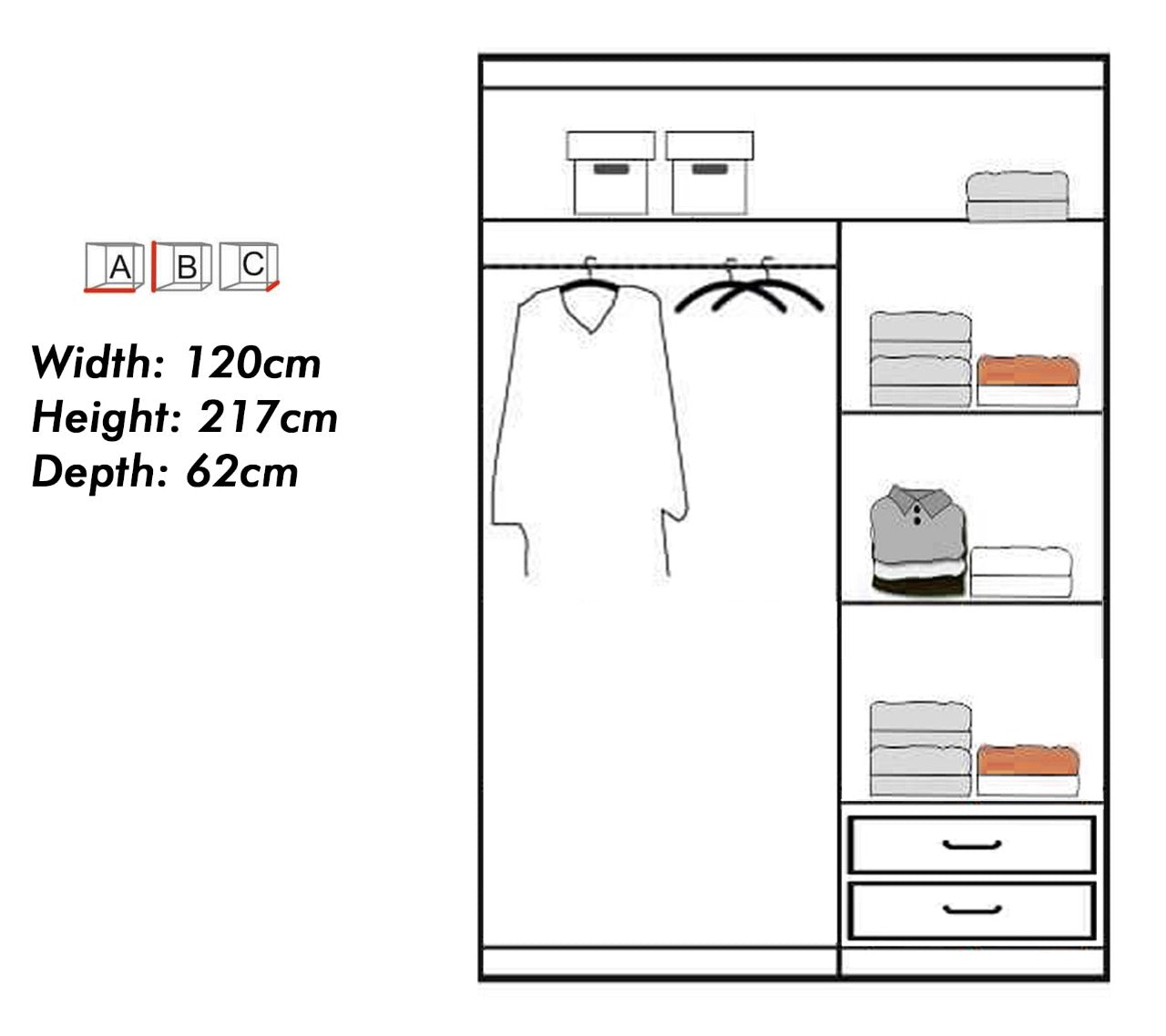 Manhattan High Gloss Wardrobe