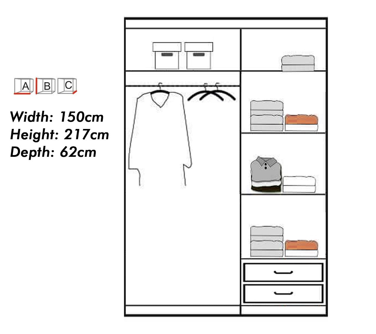 Manhattan High Gloss Wardrobe