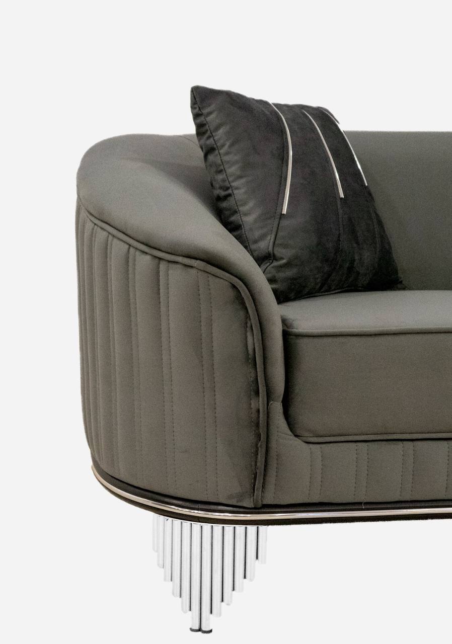 Matilda 3+2 Fabric Sofa Set - Grey