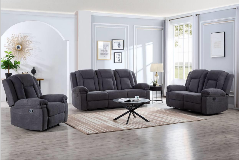 Motion 3+2 Recliner Fabric Sofa - Grey
