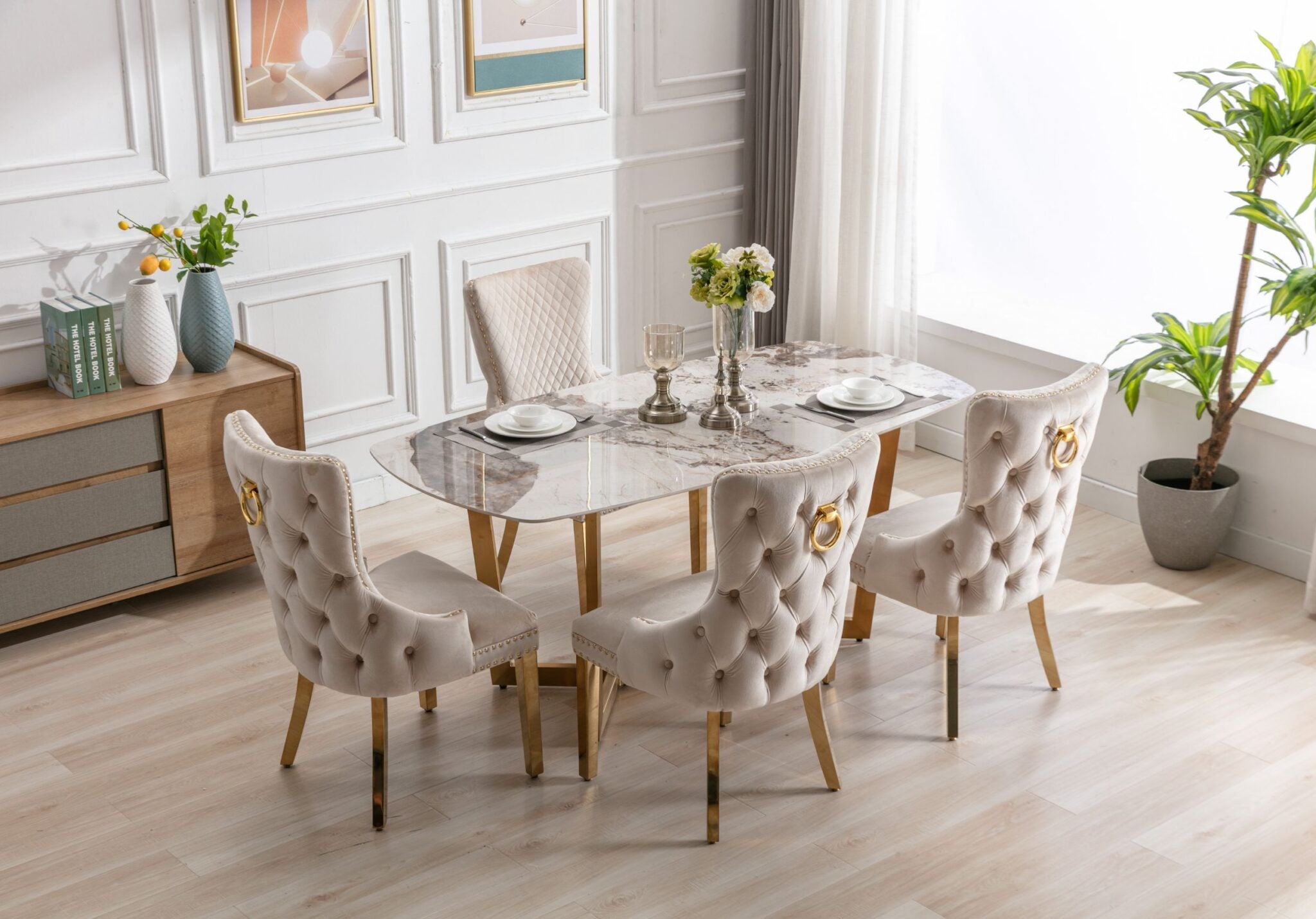 Sorrento Ceramic Gold Dining Table