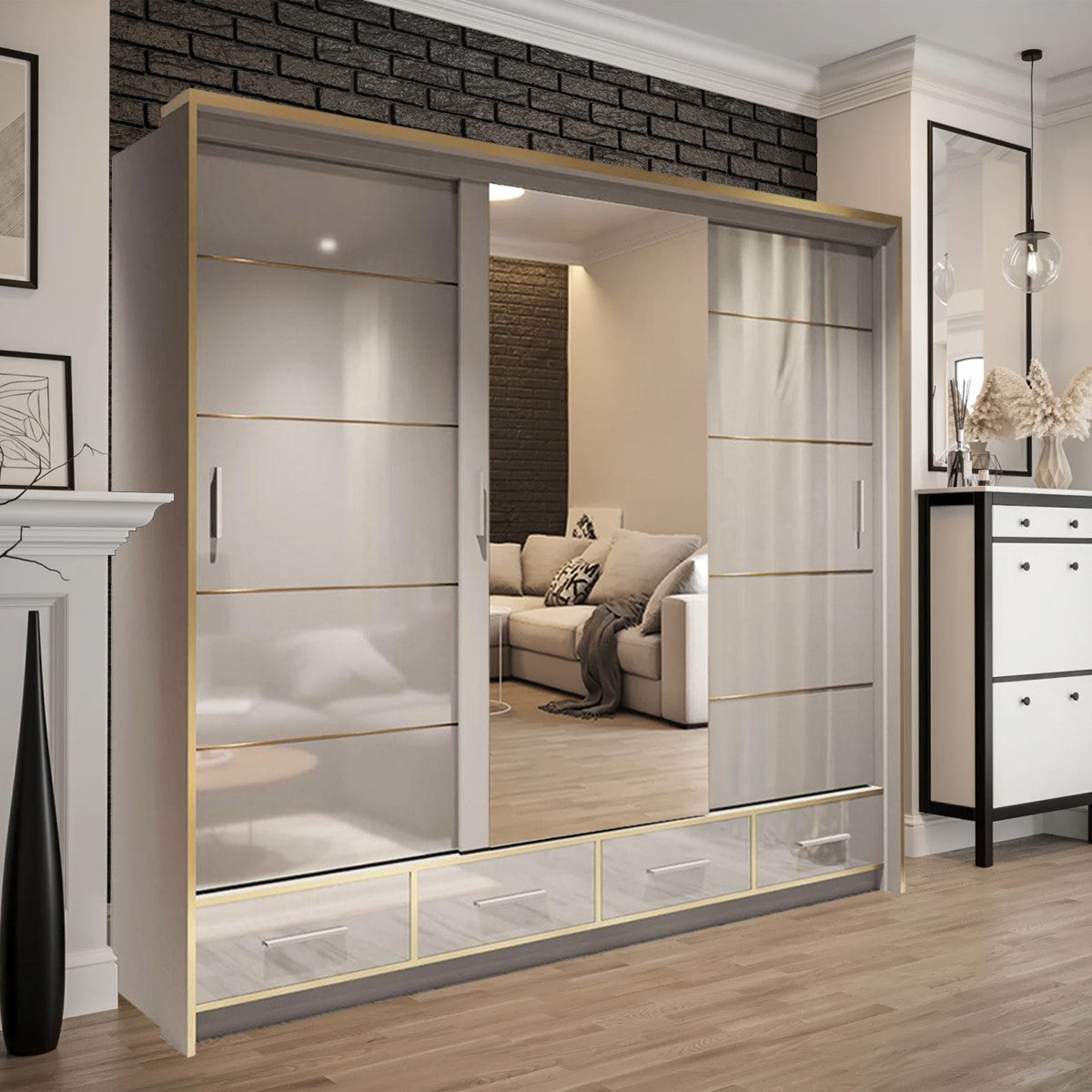 Sydney High Gloss Wardrobe