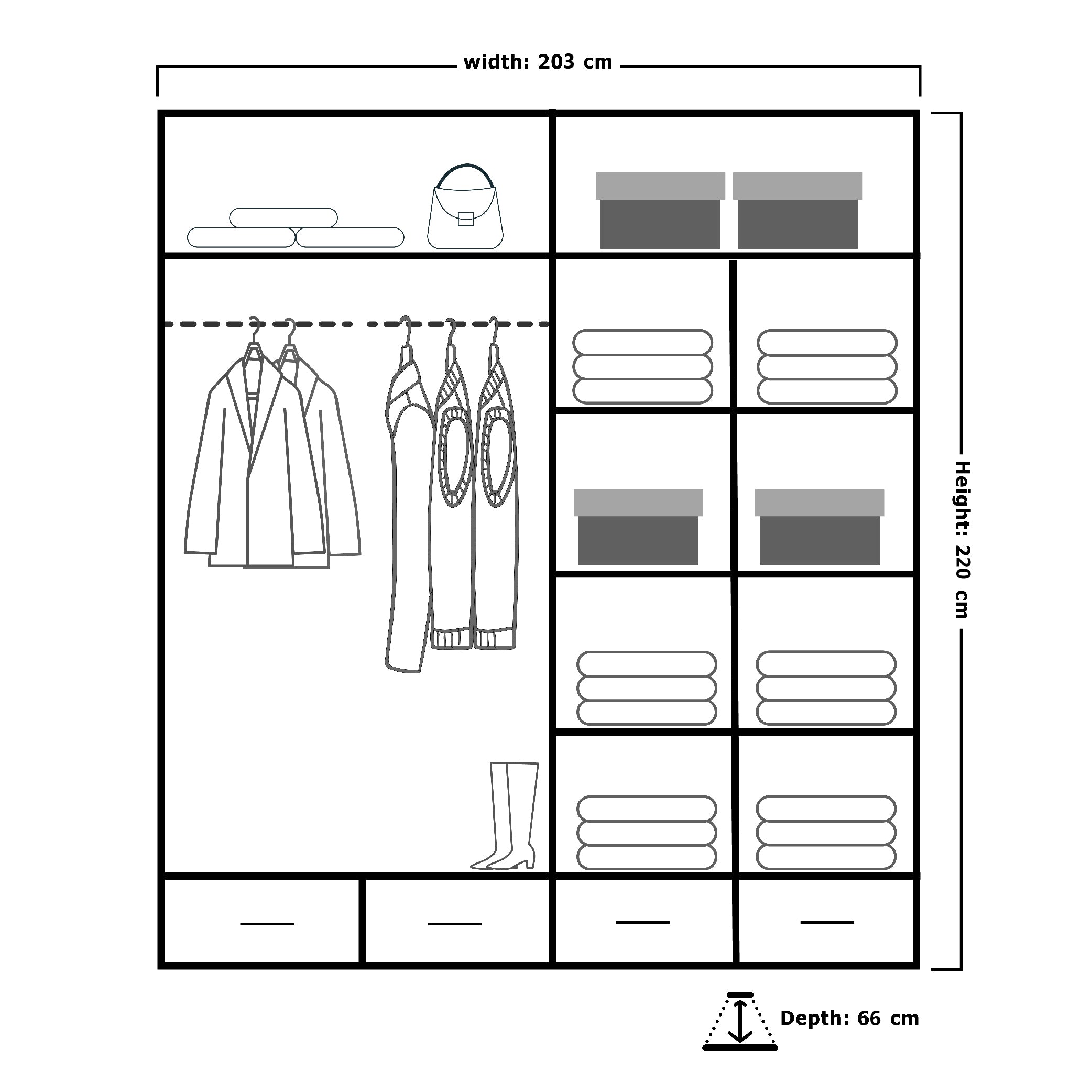 Sydney High Gloss Wardrobe