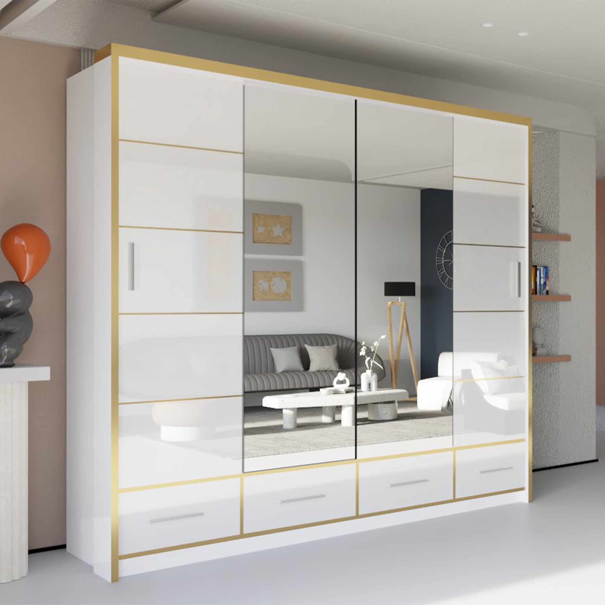Sydney High Gloss Wardrobe