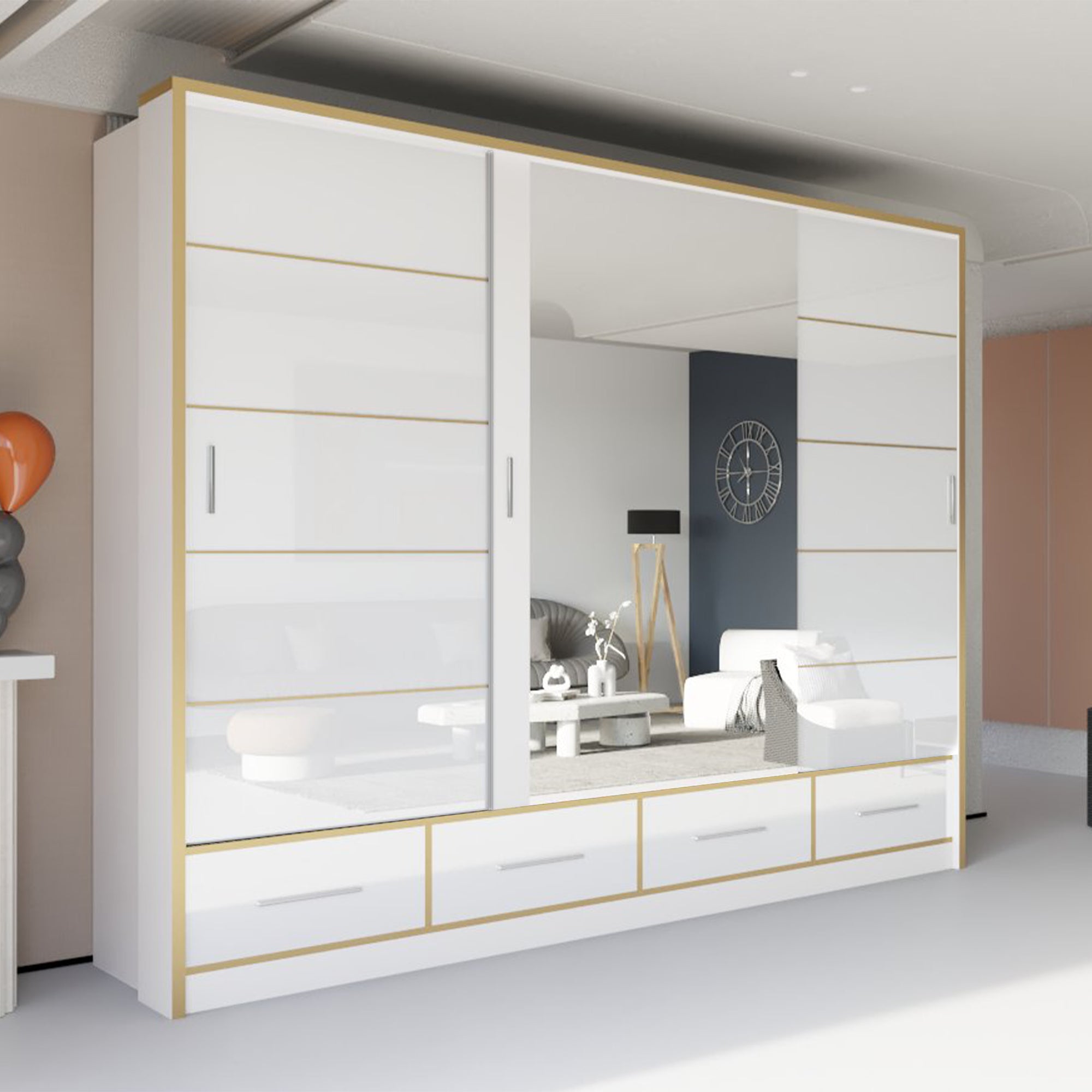 Sydney High Gloss Wardrobe