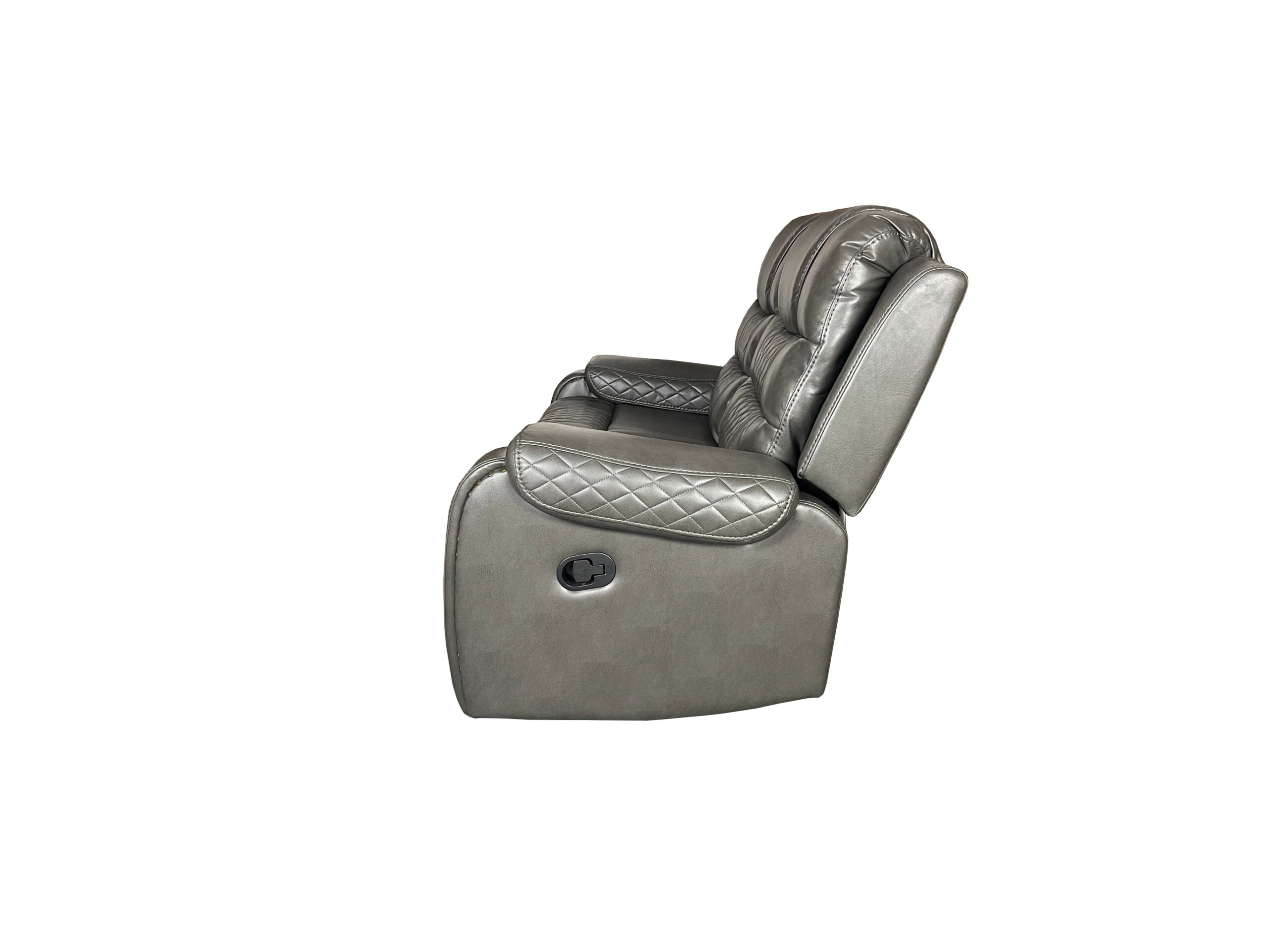 Alaska 3+2 Recliner Leather Aire Sofa - Grey