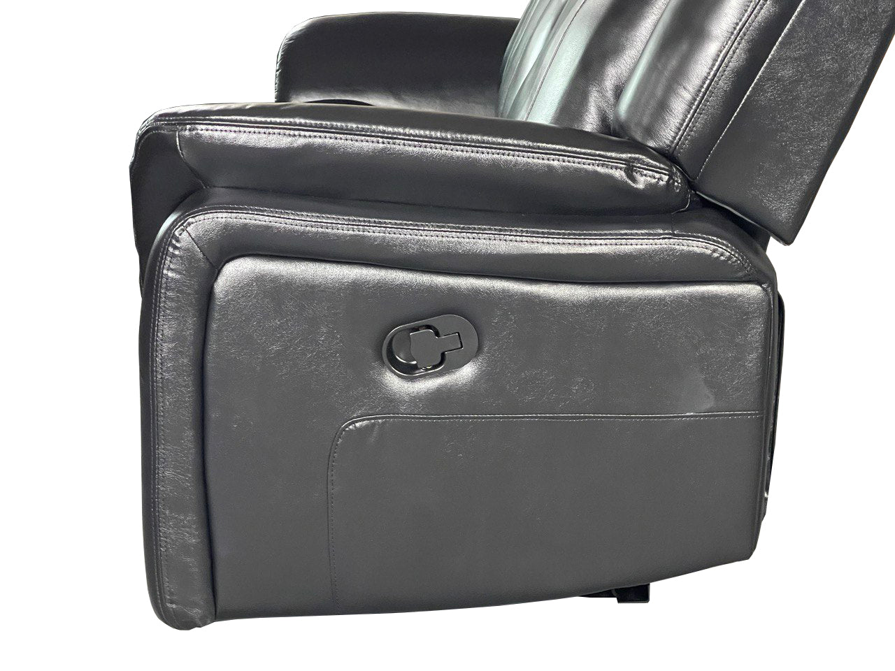 Alex Genuine Leather 3+2 Seat Recliner Sofa Set - Black