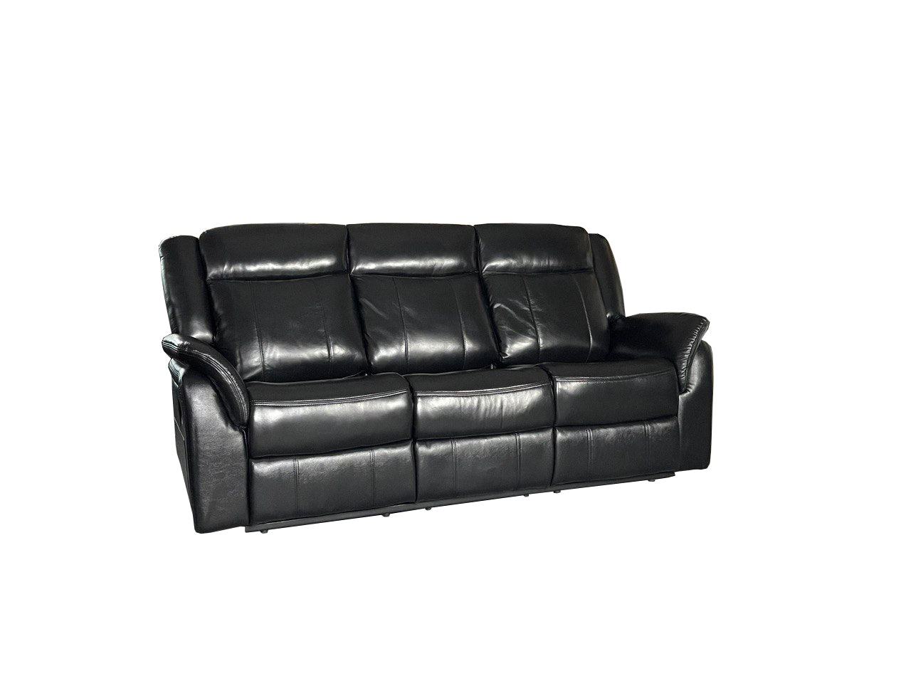 Alex Genuine Leather 3+2 Seat Recliner Sofa Set - Black