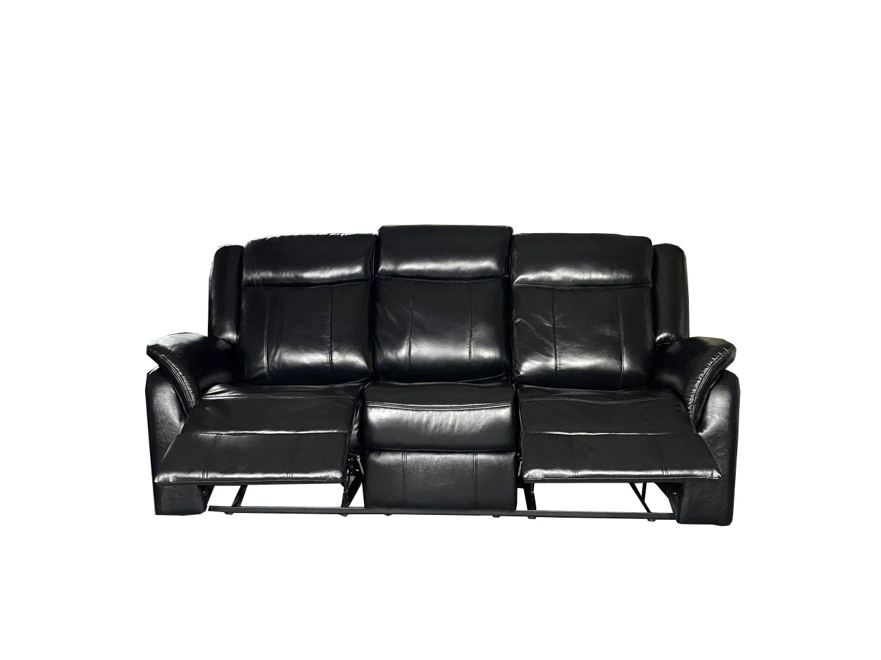 Alex Genuine Leather 3+2 Seat Recliner Sofa Set - Black