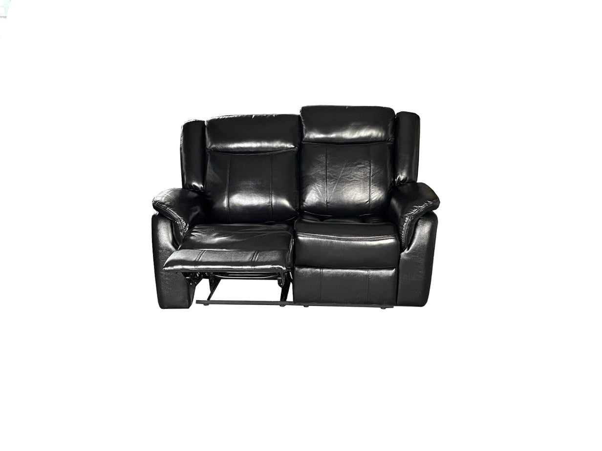 Alex Genuine Leather 3+2 Seat Recliner Sofa Set - Black