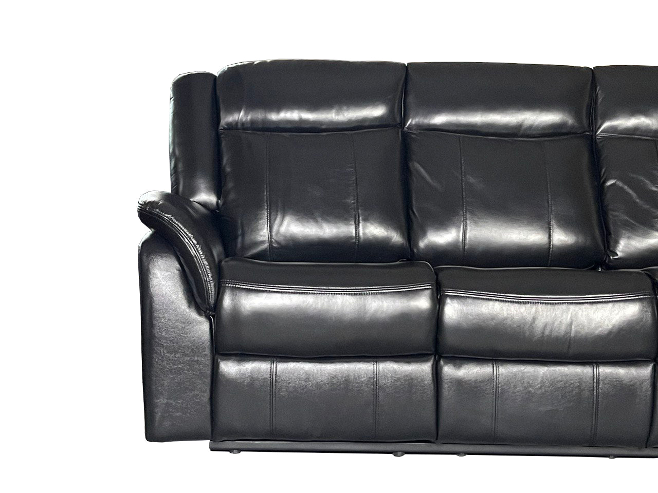 Alex Genuine Leather 3+2 Seat Recliner Sofa Set - Black