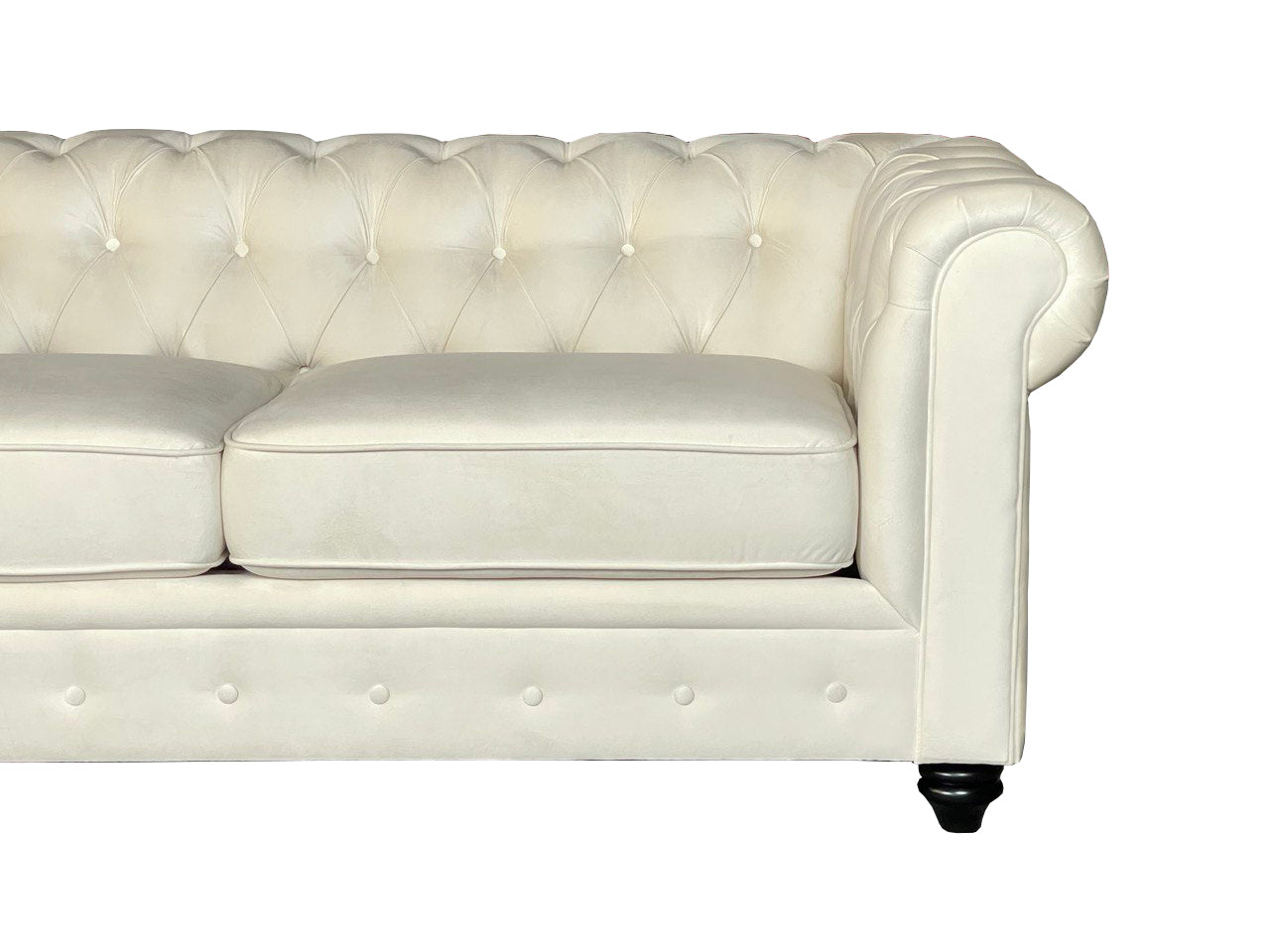 Chesterfield 3+2 Fabric Sofa - Cream