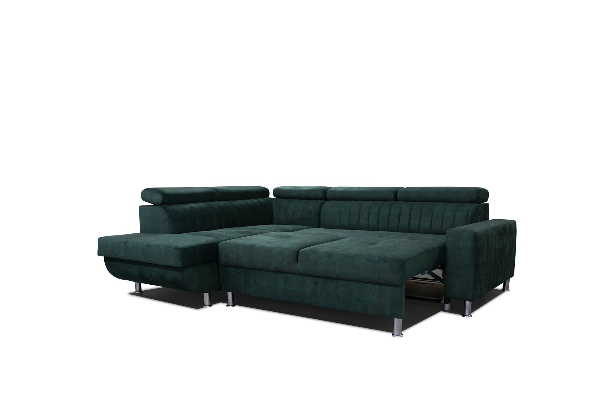 Houston Corner Sofa Bed - Green