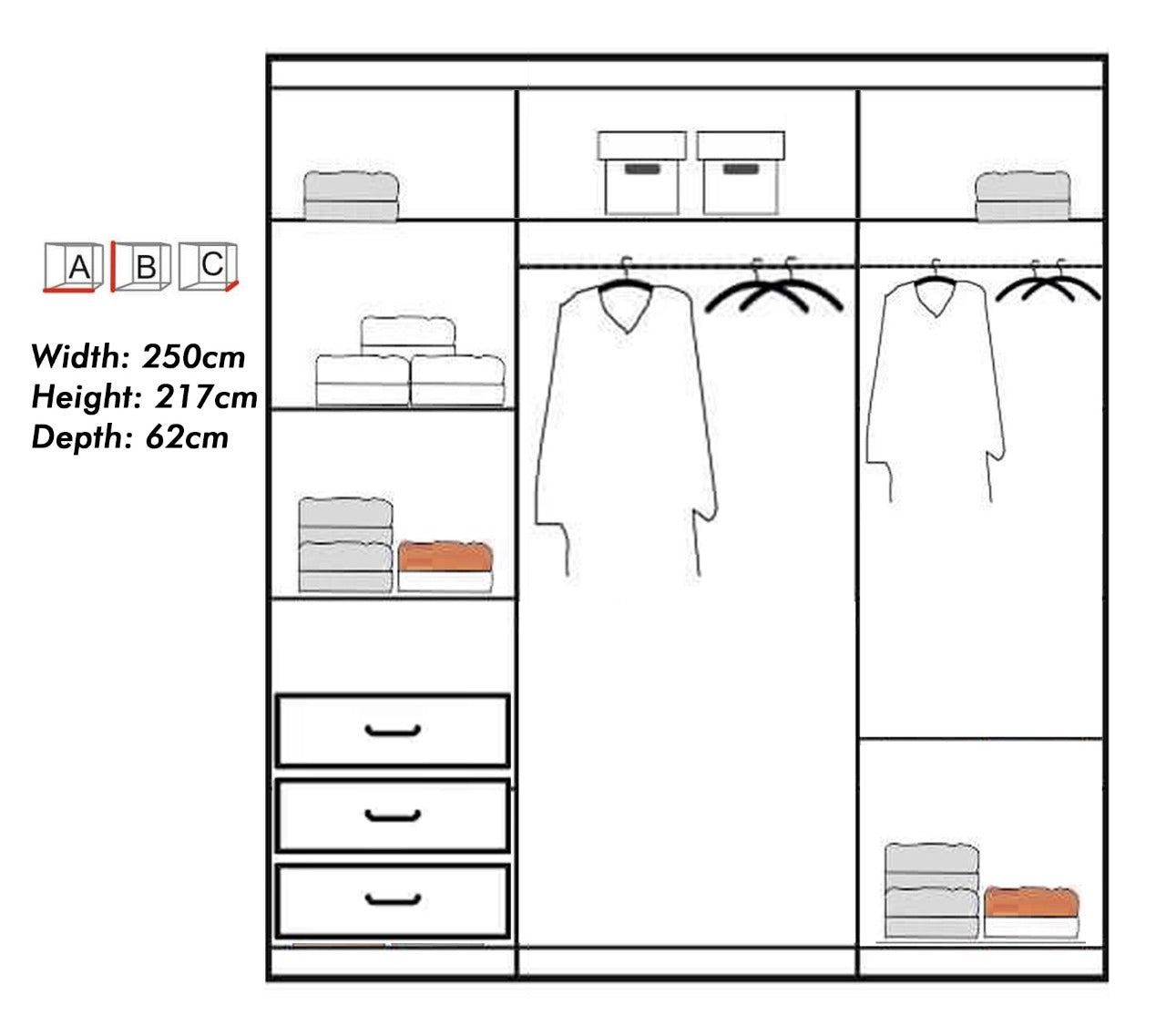 Manhattan High Gloss Wardrobe