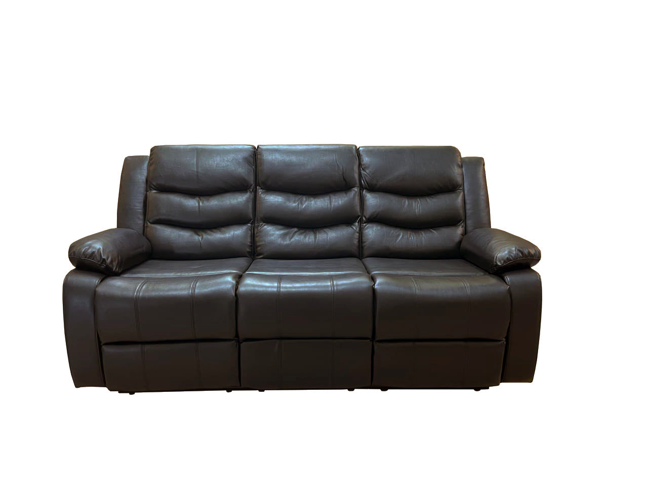 Roma 3+2 Recliner Leather Aire Sofa – Black