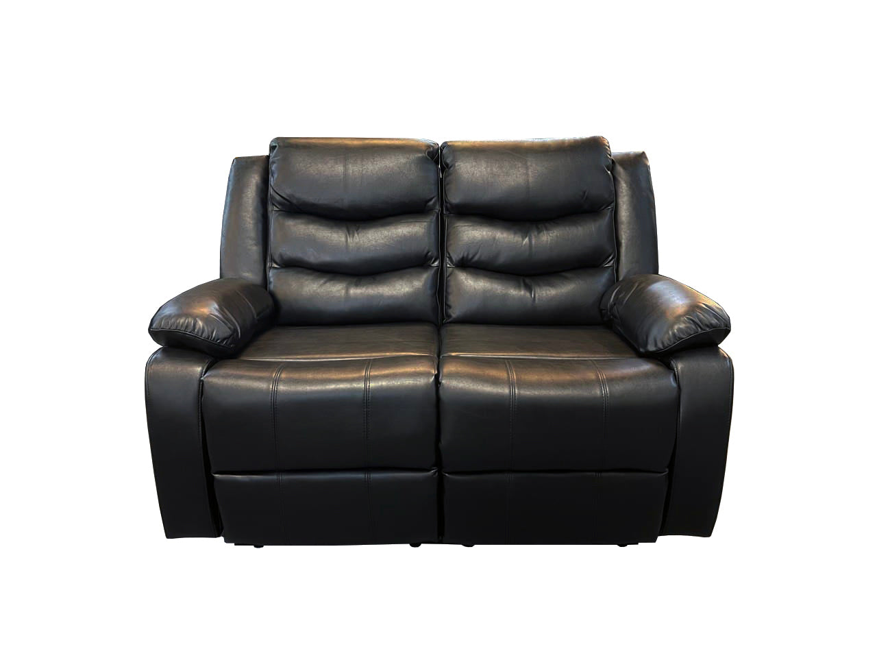 Roma 3+2 Recliner Leather Aire Sofa – Black