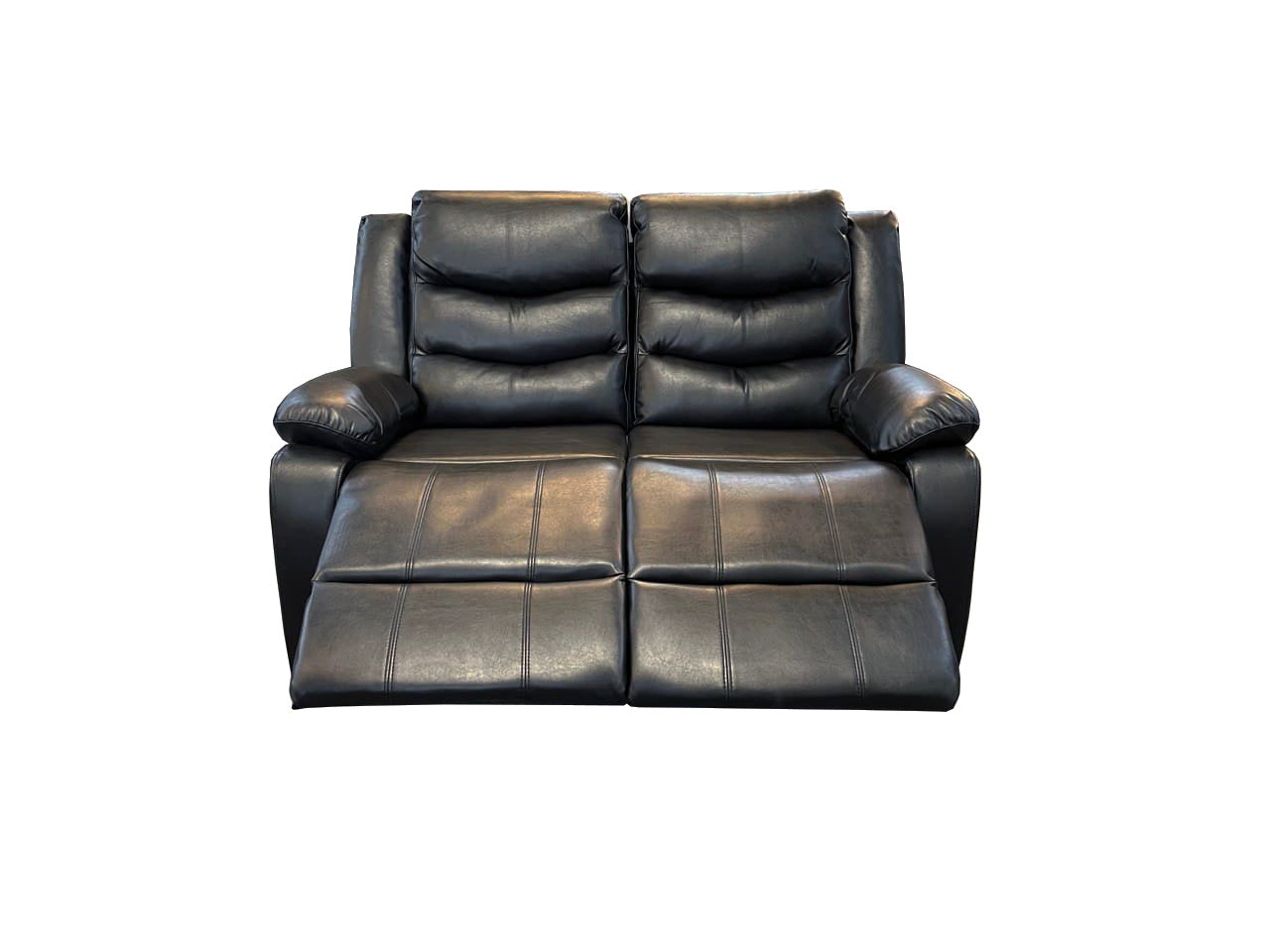 Roma 3+2 Recliner Leather Aire Sofa – Black