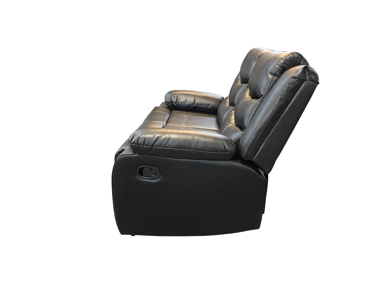 Roma 3+2 Recliner Leather Aire Sofa – Black